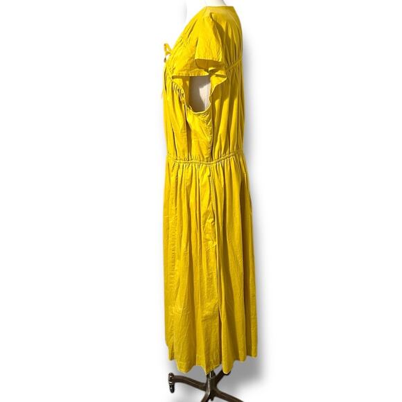 NWT Lane Bryant mustard Yellow Ruffled Smocked Midi Sundress plus size 18 - Picture 3 of 8
